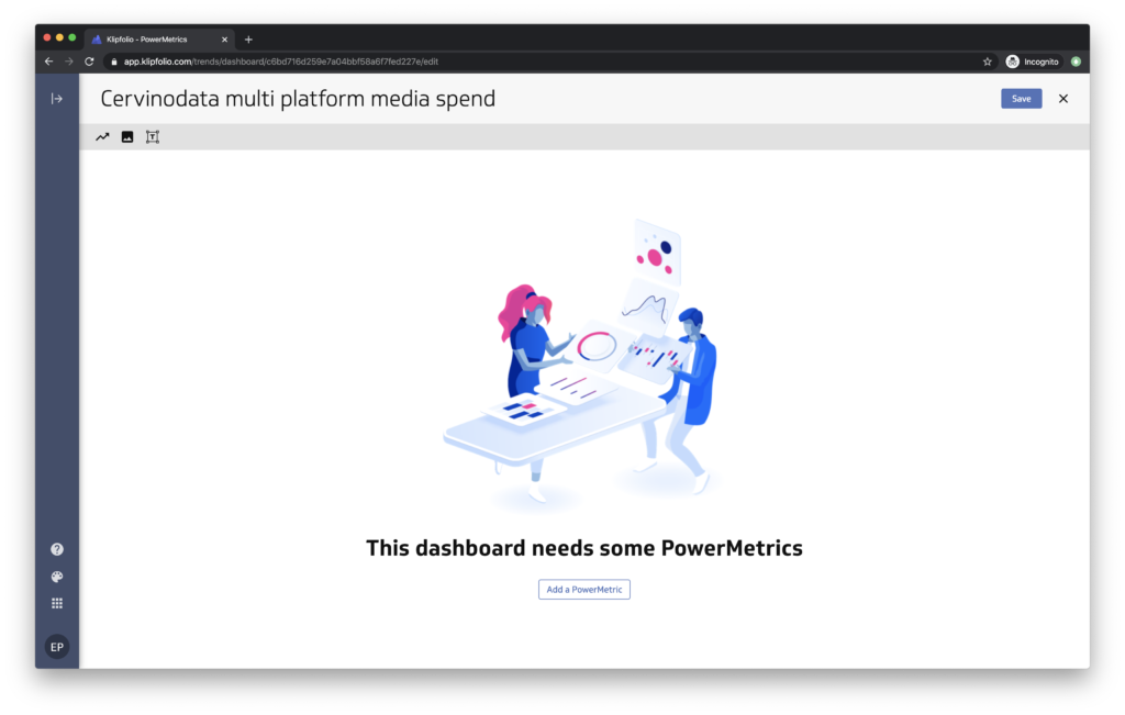 Add your first PowerMetric to your dashboard