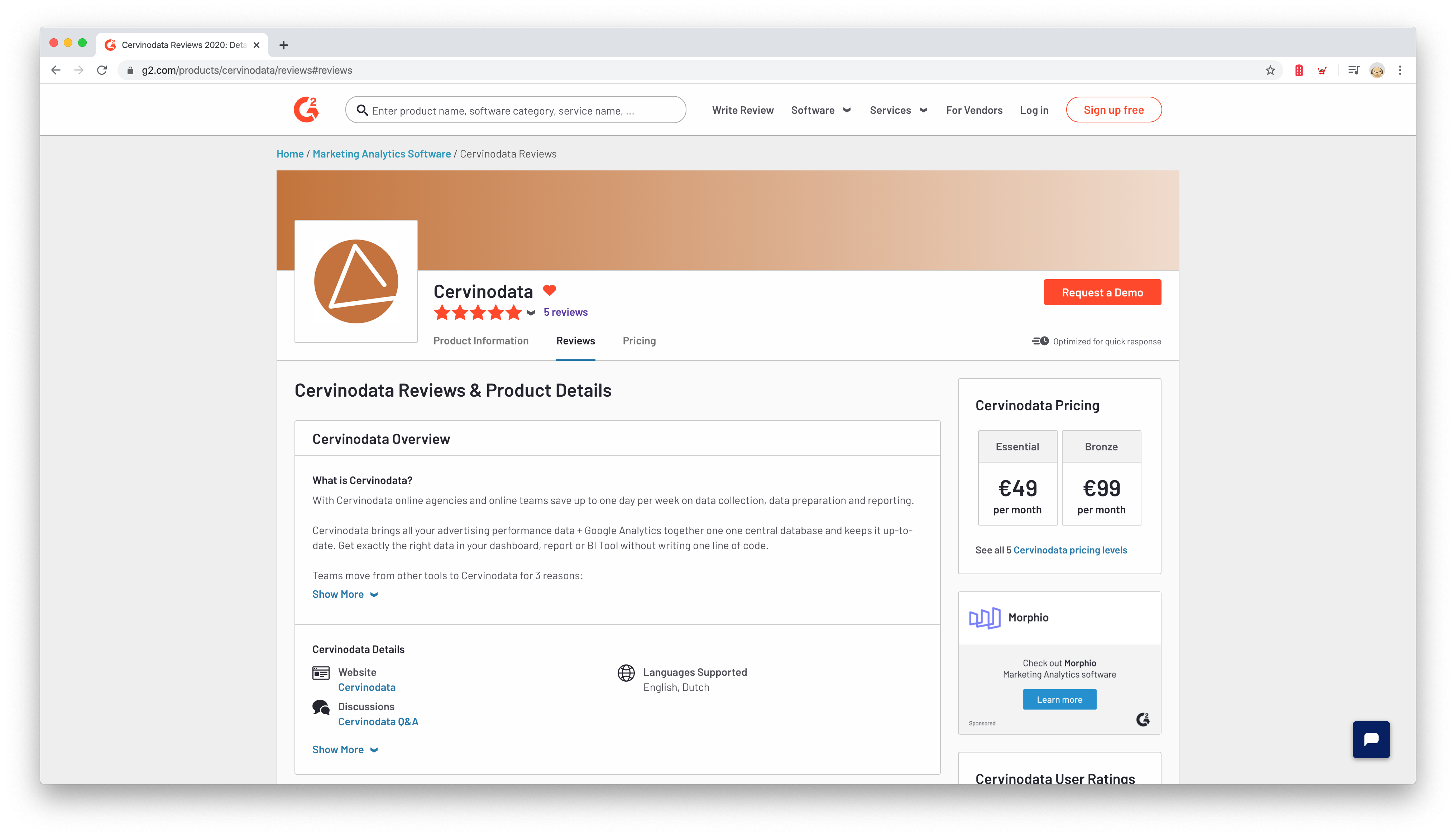 G2crowd Cervinodata G2crowd Cervinodata