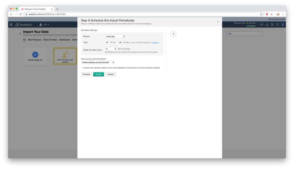 Schedule periodic import