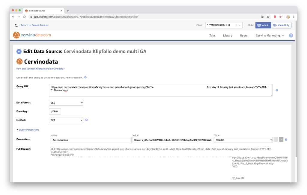 Klipfolio integration example Klipfolio integration example
